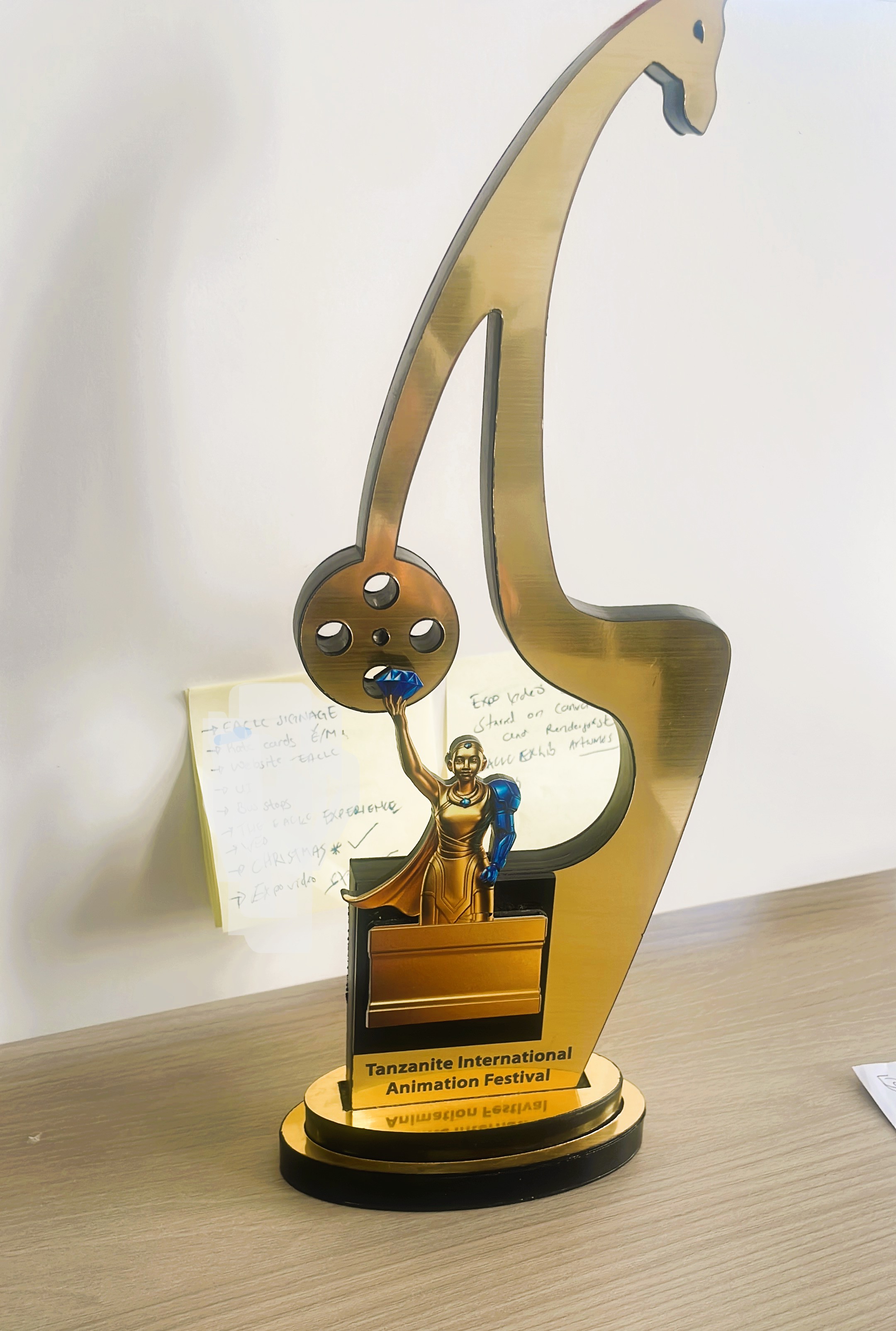 Best Commercial trophy from the 2025 Tanzanite Tanzania Animation Festival