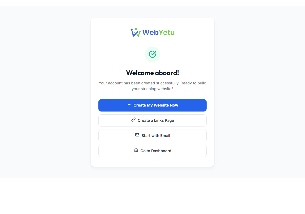 You are in! Start building